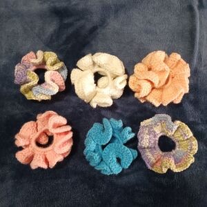 Colorful Knitted Hair Scrunchies Set